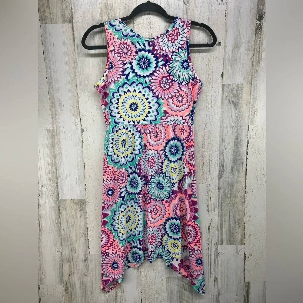 Gymboree Colorful Medallion Sleeveless Handkerchief Hem Dress Girls 14